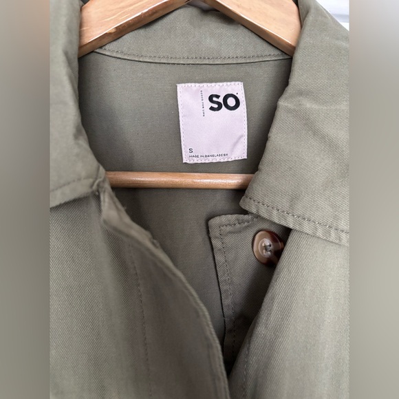 NWT Utility Army Coat, Kohl's Drew Green Cargo, Spring Jacket, Cotton, Olive, S - Picture 4 of 15